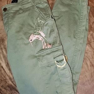Sanctuary Hummingbird Embroidered Pants-NWOT